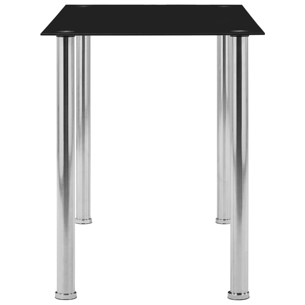 vidaXL Spisebord svart 120x60x75 cm herdet glass