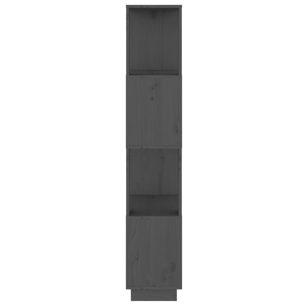 vidaXL Bokhylle/romdeler grå 51x25x132 cm heltre furu