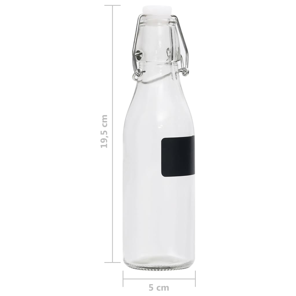 vidaXL Glassflasker med klipslokk 6 stk rund 250 ml