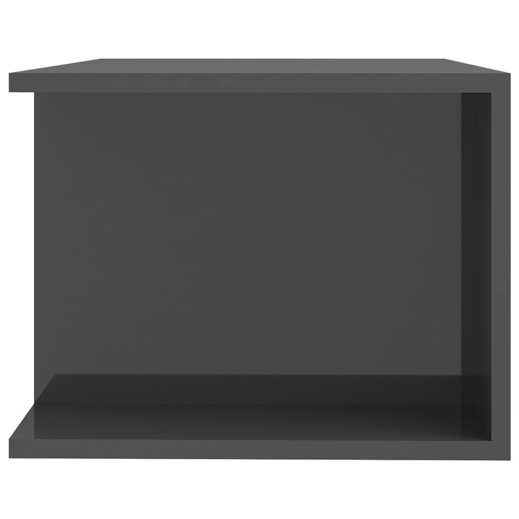 vidaXL TV-benk med LED-lys høyglans grå 90x39x30 cm