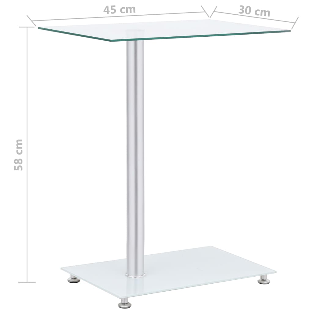 vidaXL Sidebord u-formet gjennomsiktig 45x30x58 cm herdet glass