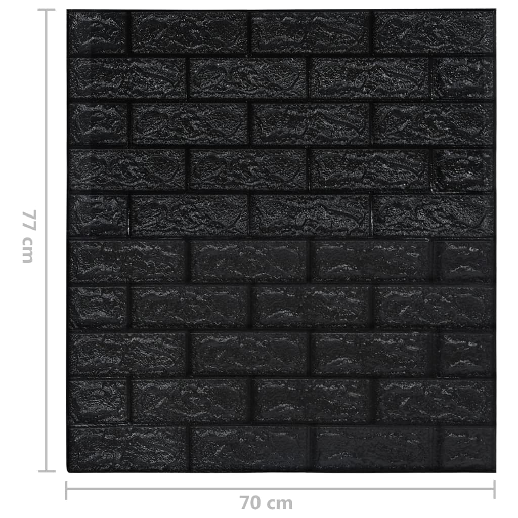 vidaXL 3D-tapet murstein selvklebende 40 stk svart