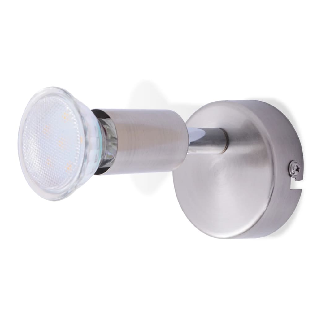 vidaXL Vegglampe Lamp med LED spoter 2 stk Sateng Nikkel