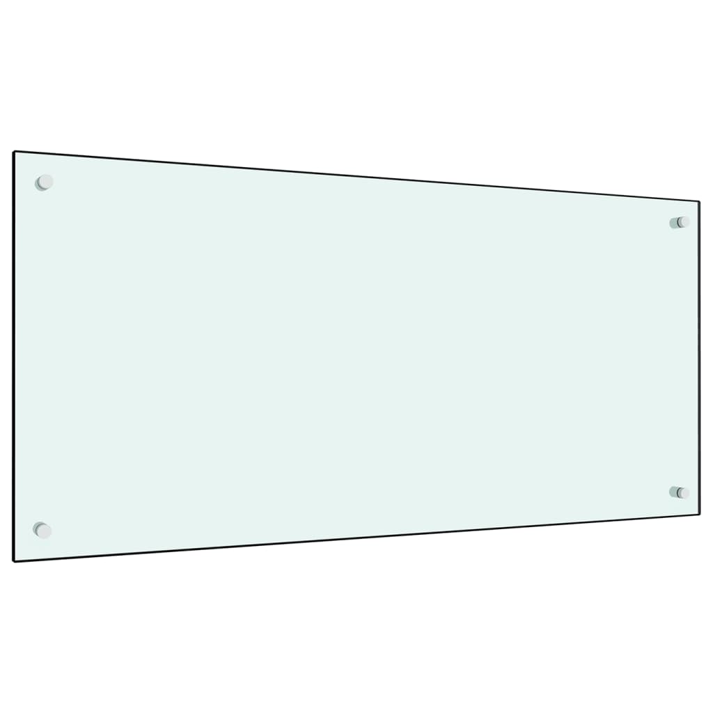 vidaXL Kjøkkenplate hvit 100x50 cm herdet glass