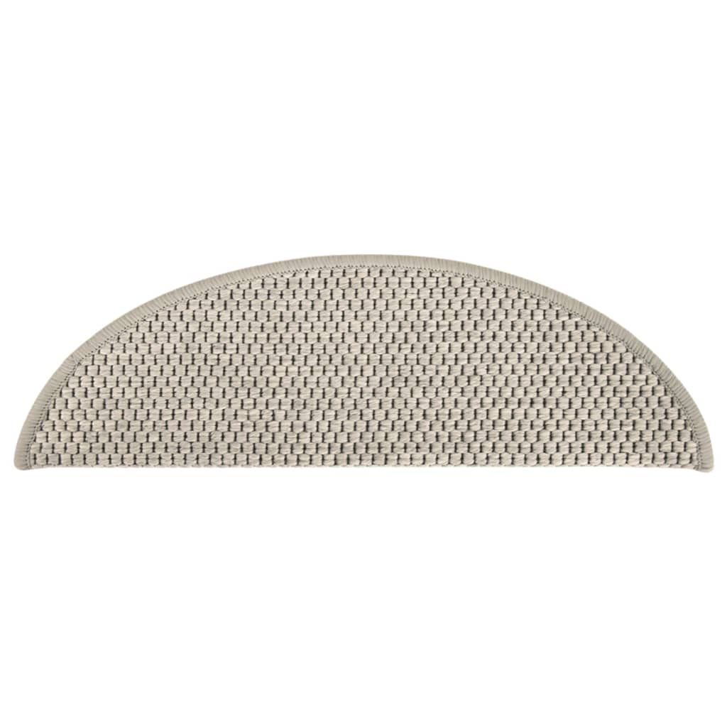 vidaXL Selvklebende trappematter sisal-utseende 15 stk 56x17x3 gråbrun