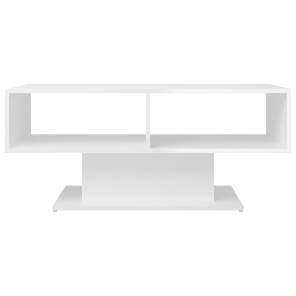 vidaXL Salongbord høyglans hvit 103,5x50x44,5 cm sponplate