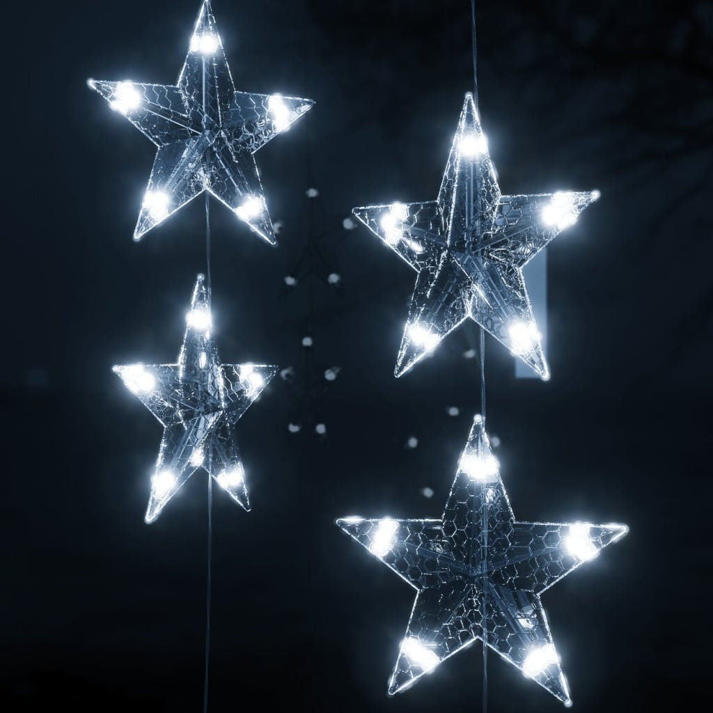 vidaXL Eventyrlysgardin stjerner 500 LED kaldhvit 8 funksjoner