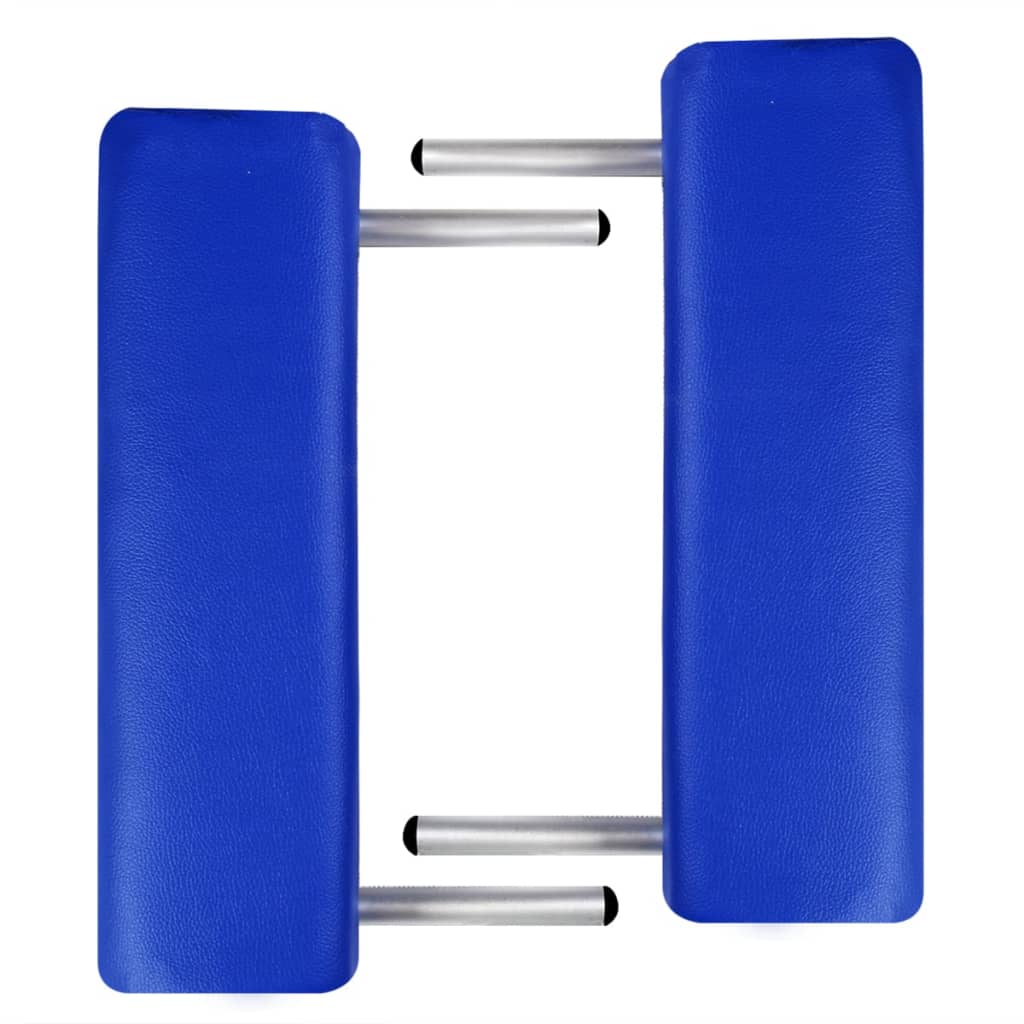 vidaXL Sammenleggbart massasjebord 2 soner aluminiumsramme blå