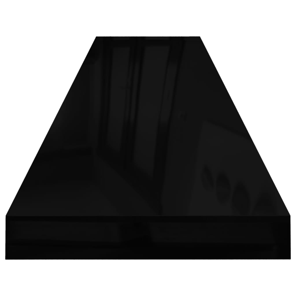 vidaXL Flytende vegghyller 2 stk høyglans svart 120x23,5x3,8 cm MDF