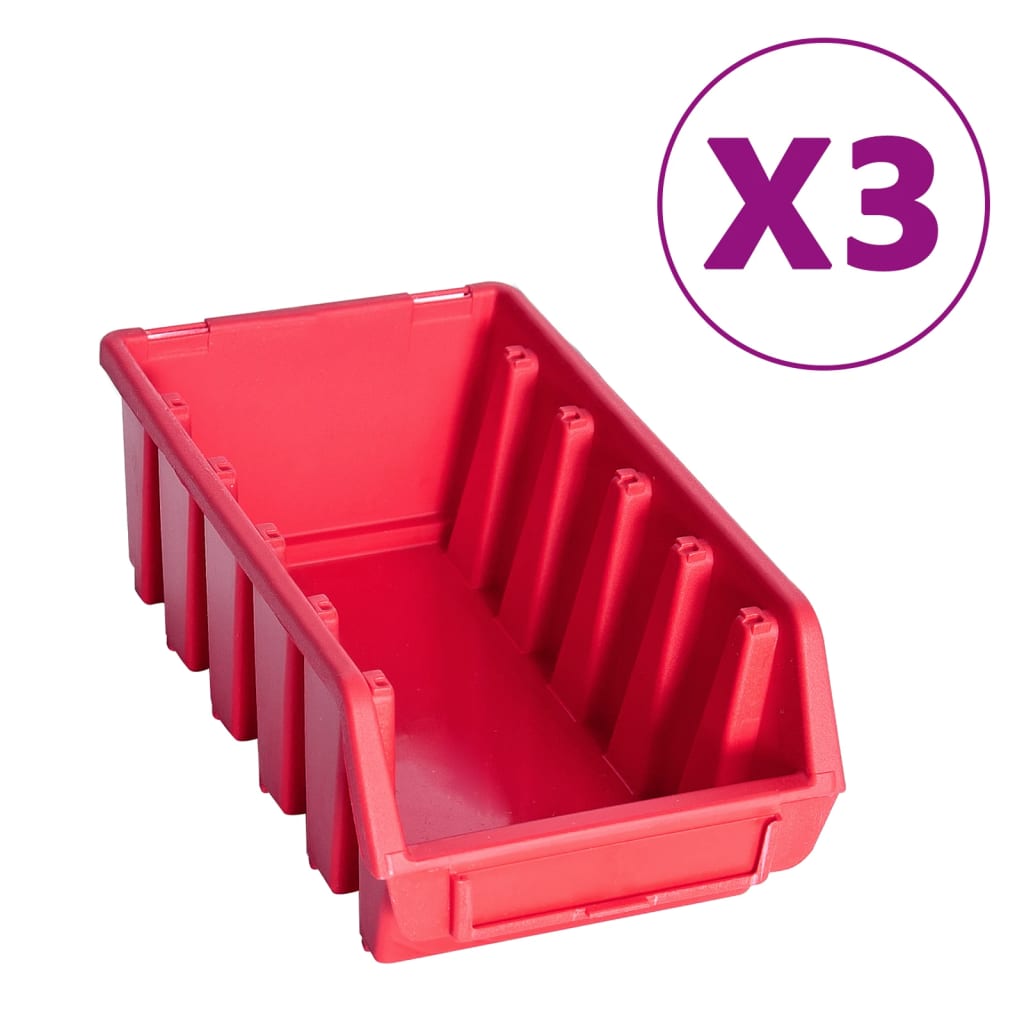 vidaXL Oppbevaringsbokssett i 34 deler med veggpaneler rød og svart