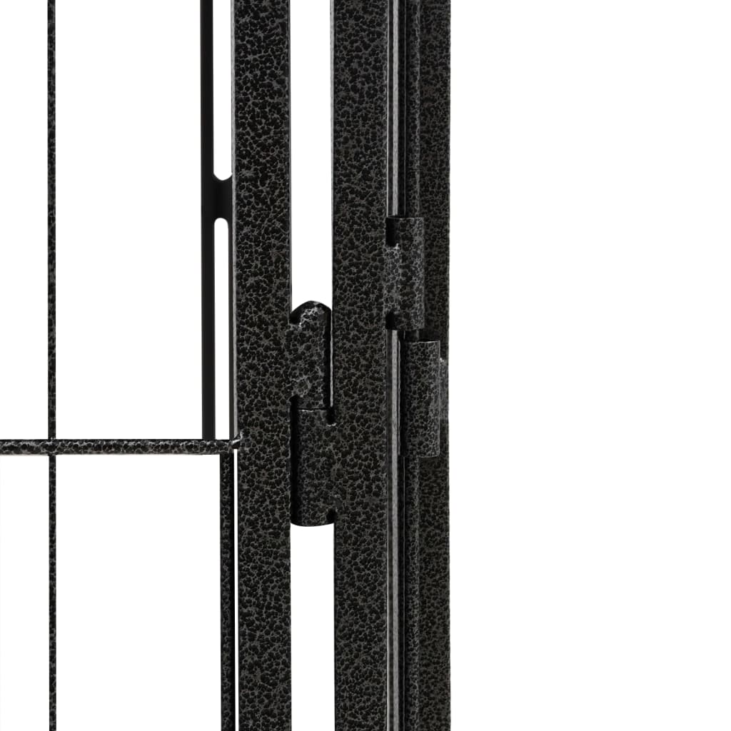 vidaXL Hundegrind med 20 paneler svart 100x50 cm pulverlakkert stål