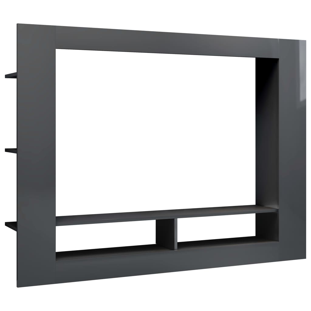 vidaXL TV-benk høyglans grå 152x22x113 cm sponplate