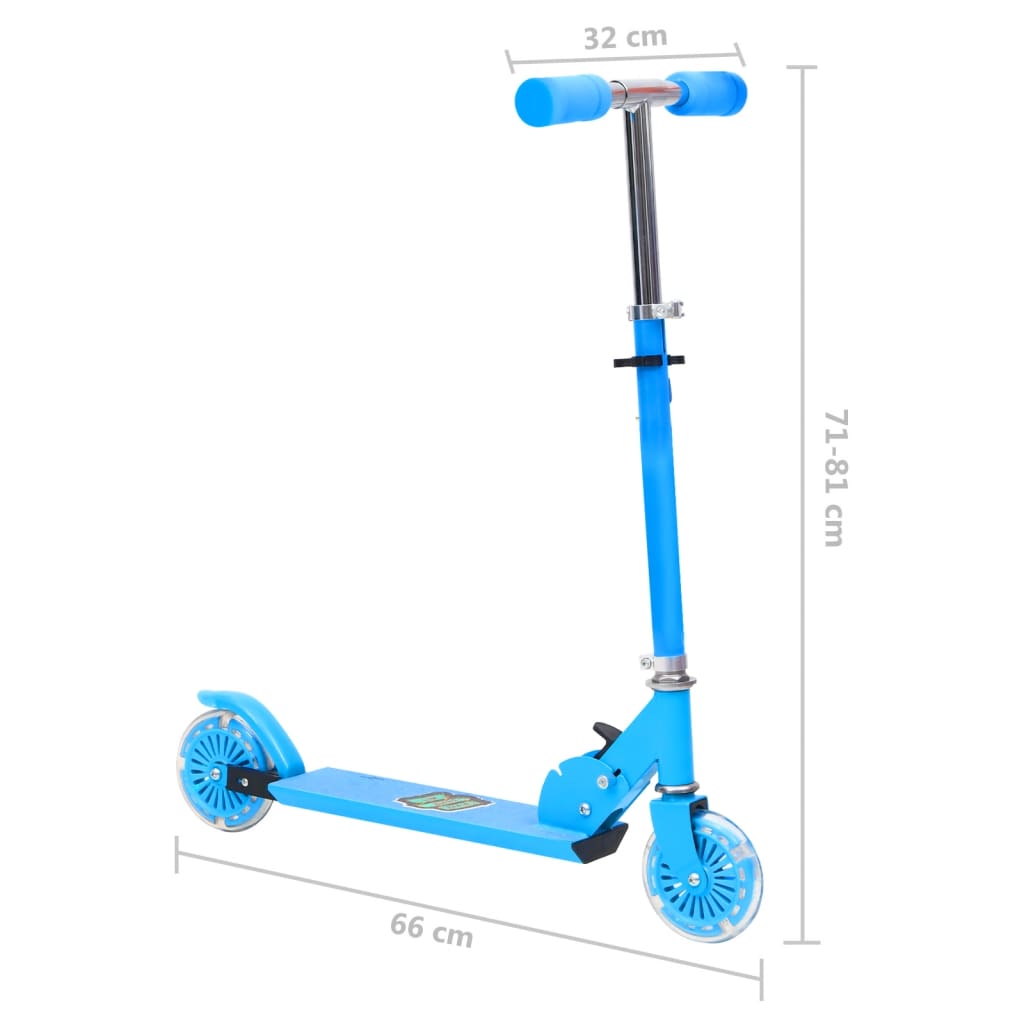 vidaXL Sparkesykkel for barn 2 hjul justerbart aluminiumshåndtak blå