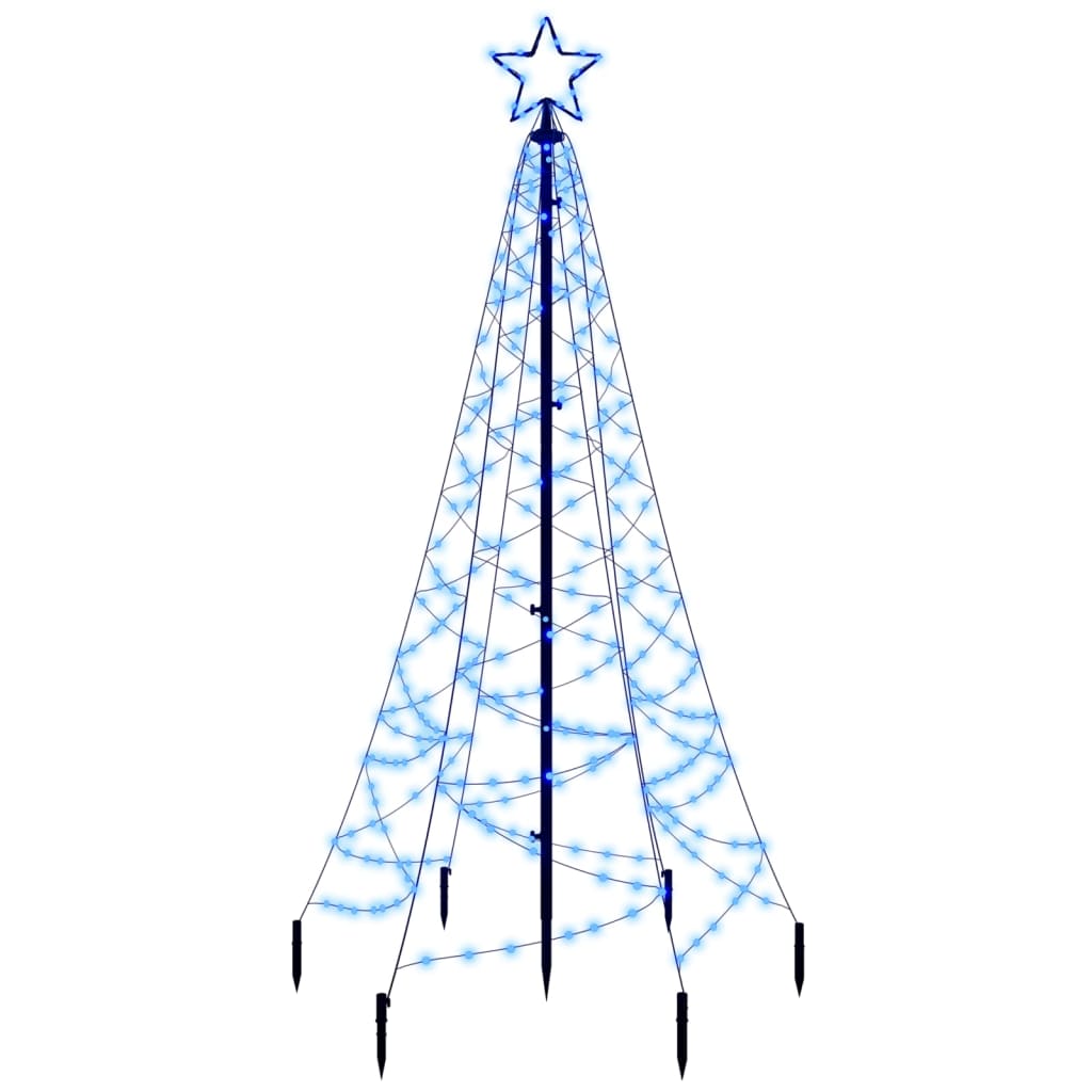 vidaXL Juletre med bakkeplugg blå 200 LED 180 cm