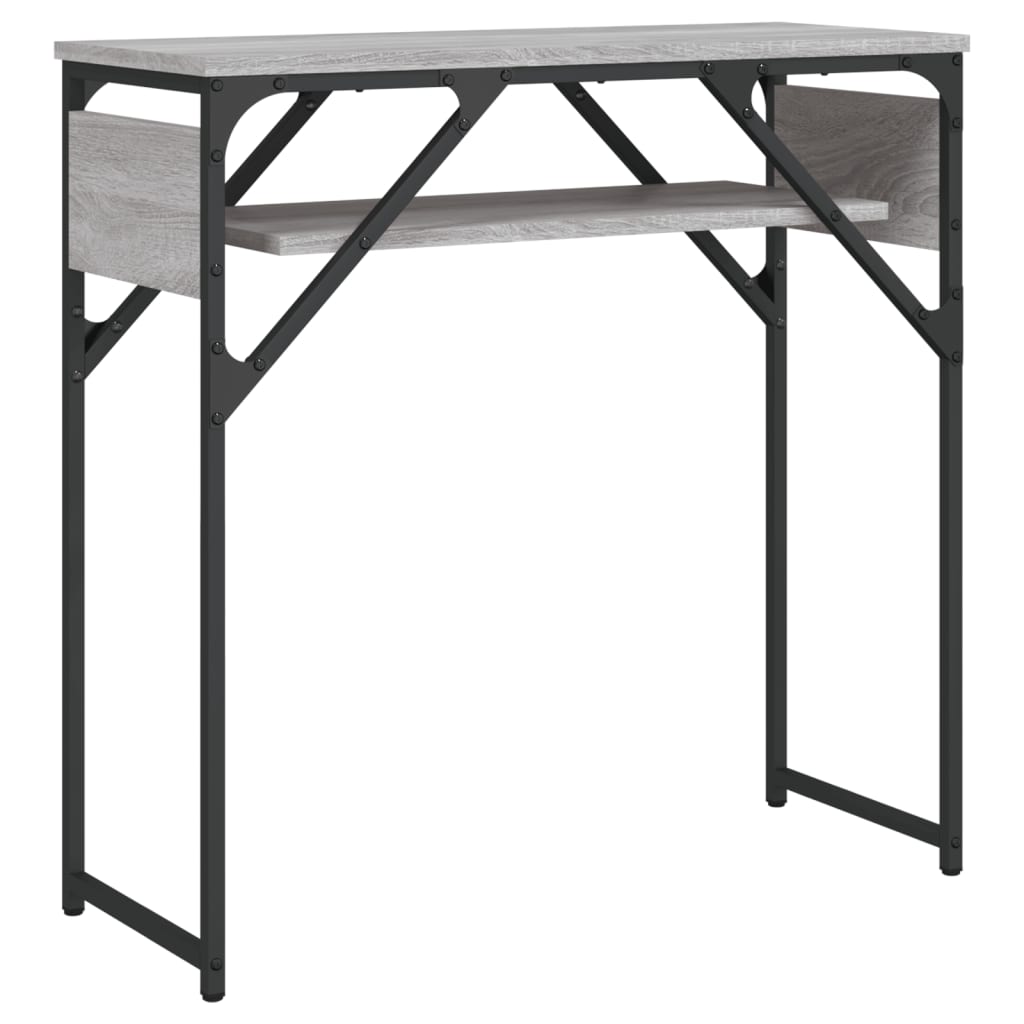 vidaXL Konsollbord med hylle grå sonoma 75x30x75 cm konstruert tre