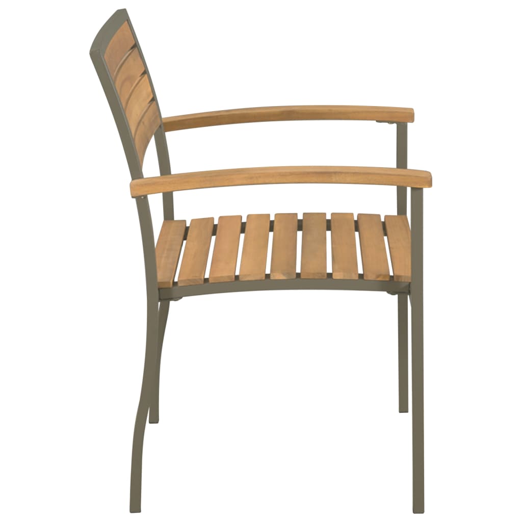 vidaXL Stablestoler 2 stk heltre akasie og stål
