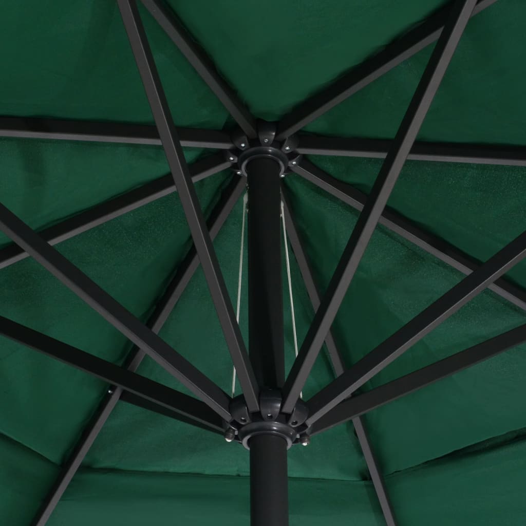 vidaXL Parasoll med aluminiumsstang 600 cm grønn