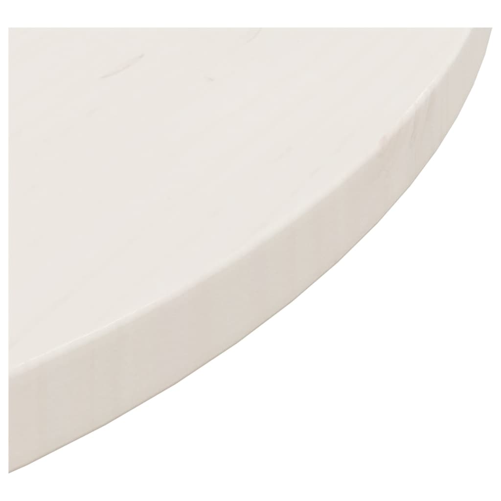 vidaXL Bordplate hvit Ø60x2,5 cm heltre furu