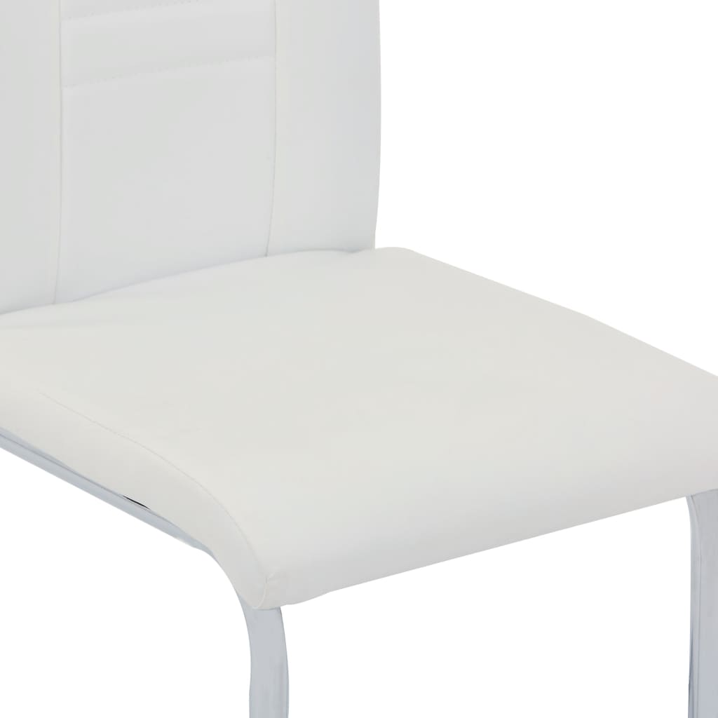 vidaXL Frittbærende spisestoler 2 stk hvit kunstig skinn