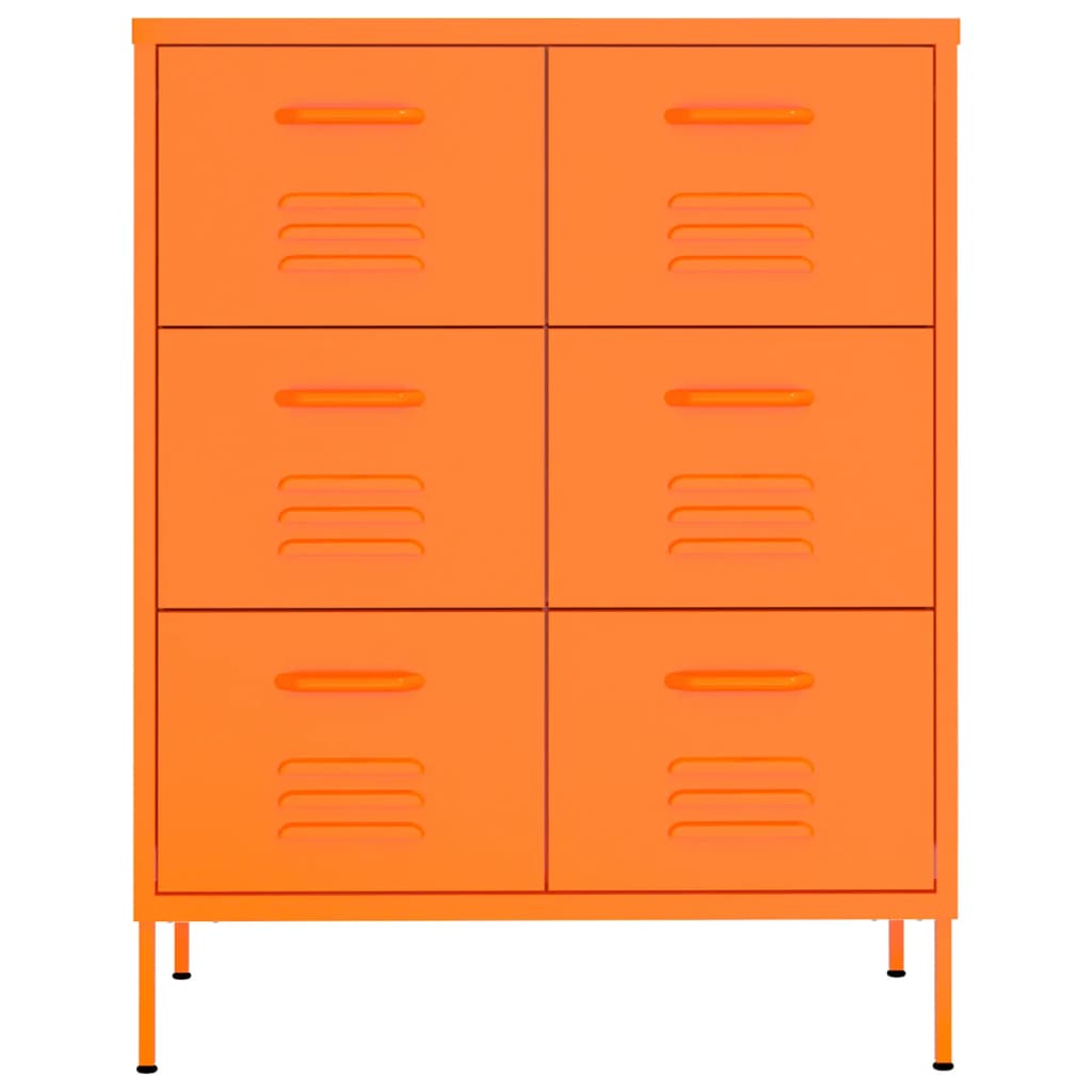 vidaXL Kommode oransje 80x35x101,5 cm stål