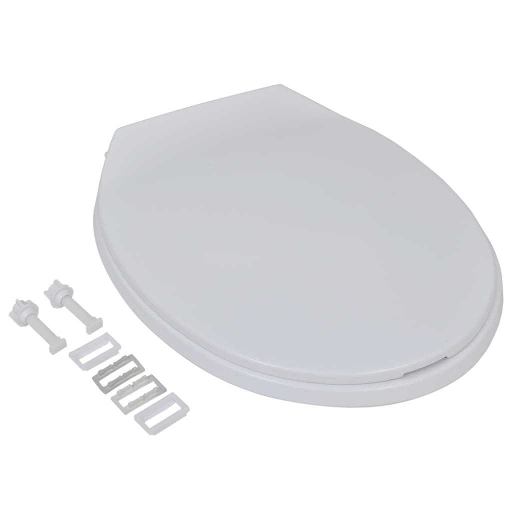 vidaXL Toalettseter med myk lukkefunksjon 2 stk plast hvit