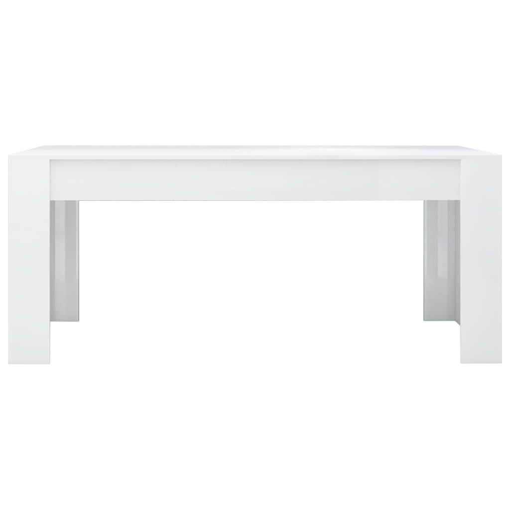 vidaXL Spisebord høyglans hvit 180x90x76 cm sponplate