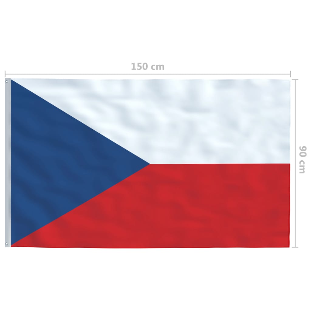 vidaXL Tsjekkisk flagg og stang aluminium 4 m