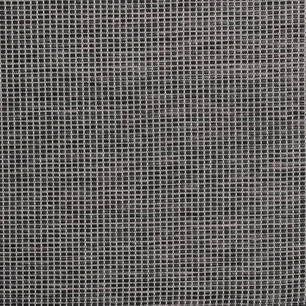 vidaXL Utendørs flatvevd teppe 80x150 cm grå