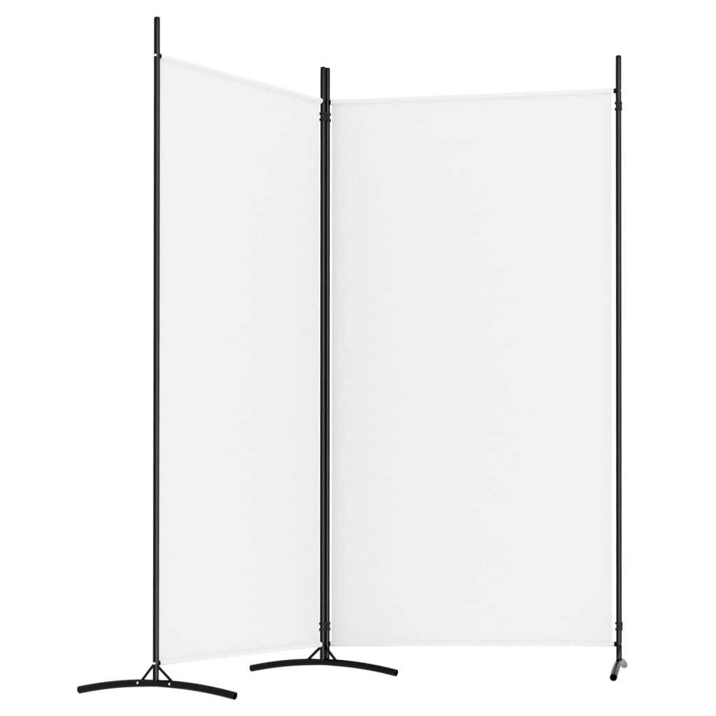 vidaXL Romdeler med 2 paneler hvit 175x180 cm stoff