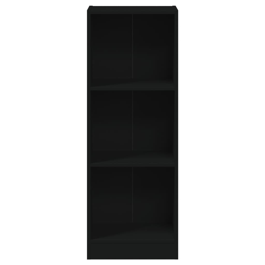 vidaXL Bokhylle 3 nivå svart 40x24x108 cm sponplate