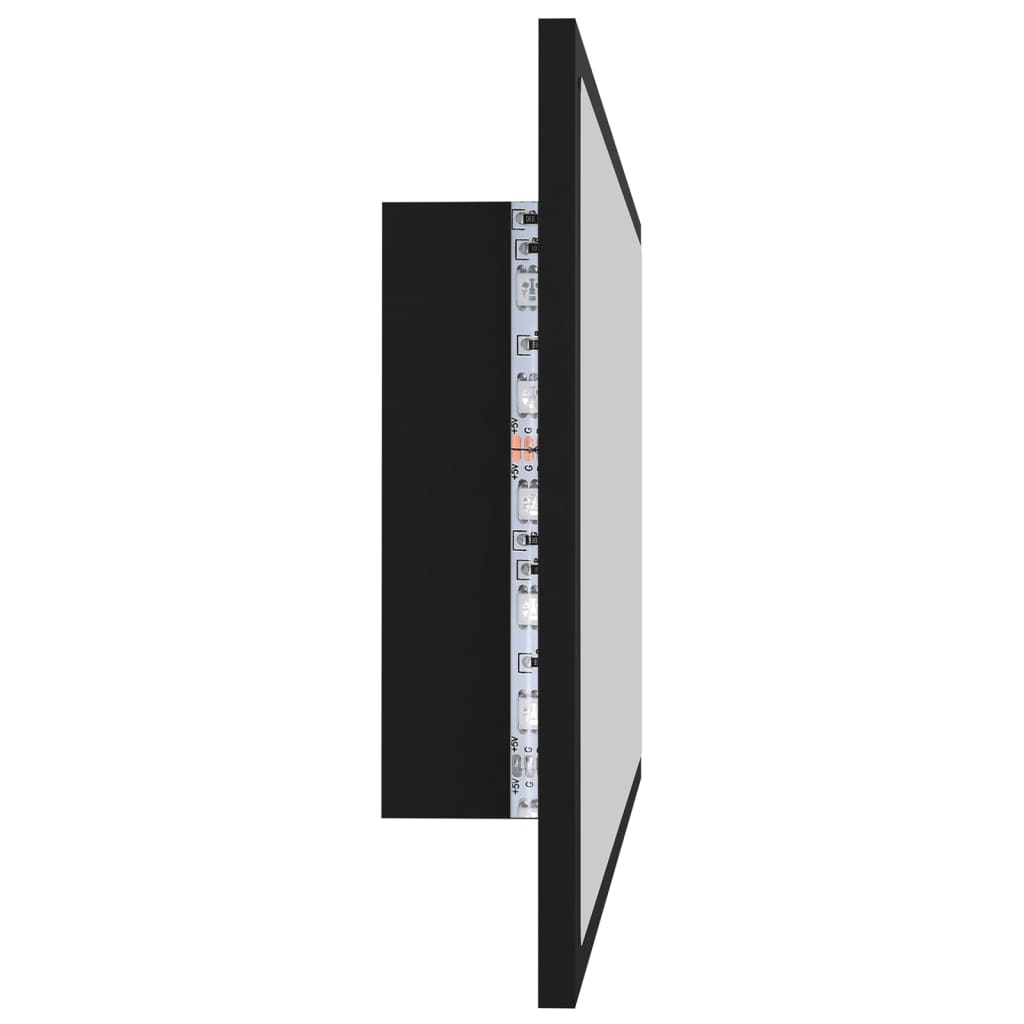 vidaXL LED-badespeil svart 80x8,5x37 cm akryl