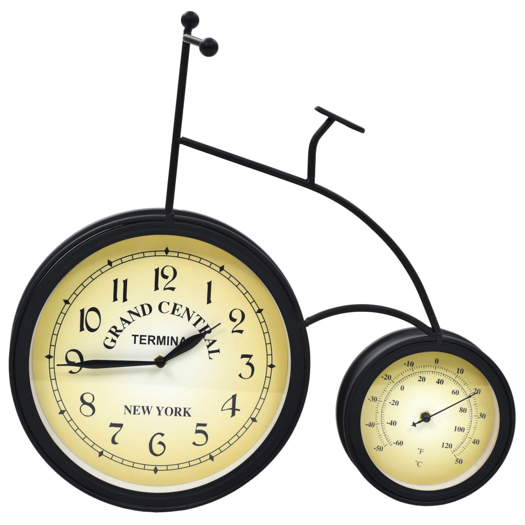 vidaXL Veggklokke med termometer sykkel vintage
