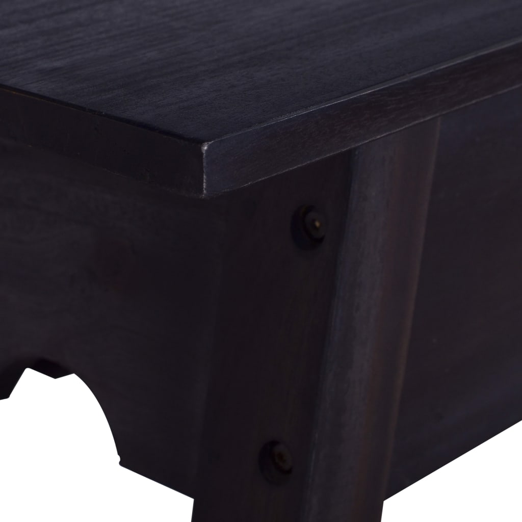 vidaXL Konsollbord svart 120x30x75 cm heltre mahogni