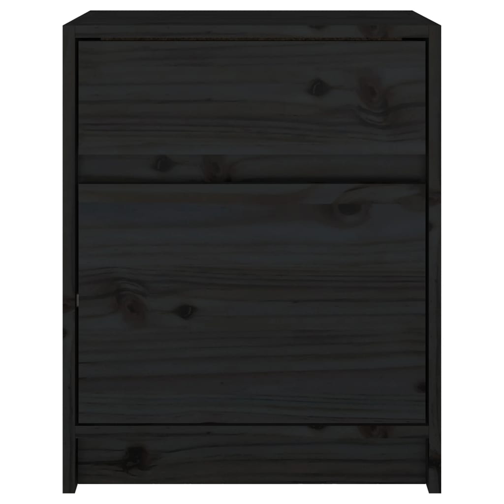 vidaXL Nattbord 2 stk 40x31x50 cm heltre furu svart