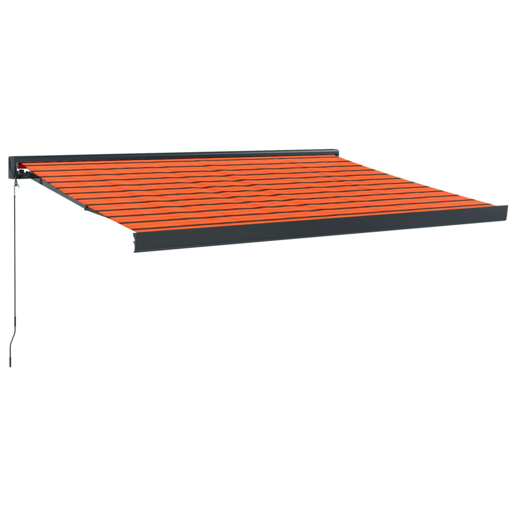 vidaXL Uttrekkbar markise oransje og brun 3,5x2,5 m stoff og aluminium