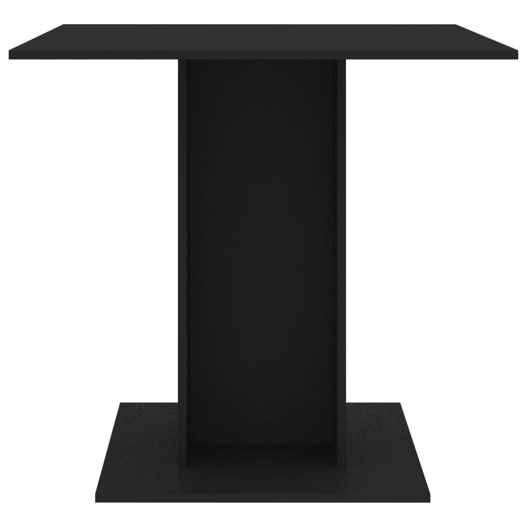 vidaXL Spisebord svart 80x80x75 cm sponplate