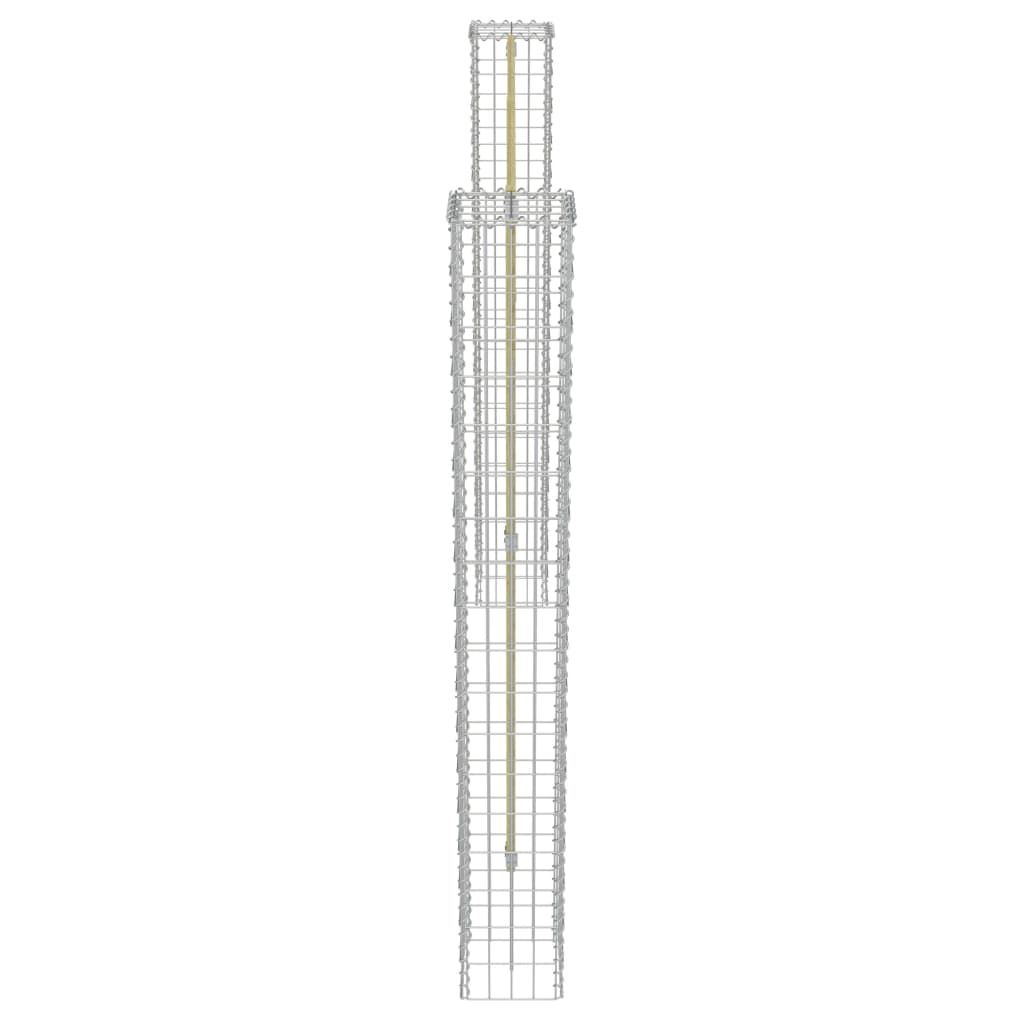 vidaXL Hagegjerdepanel med gabionstolper furu 180x180 cm