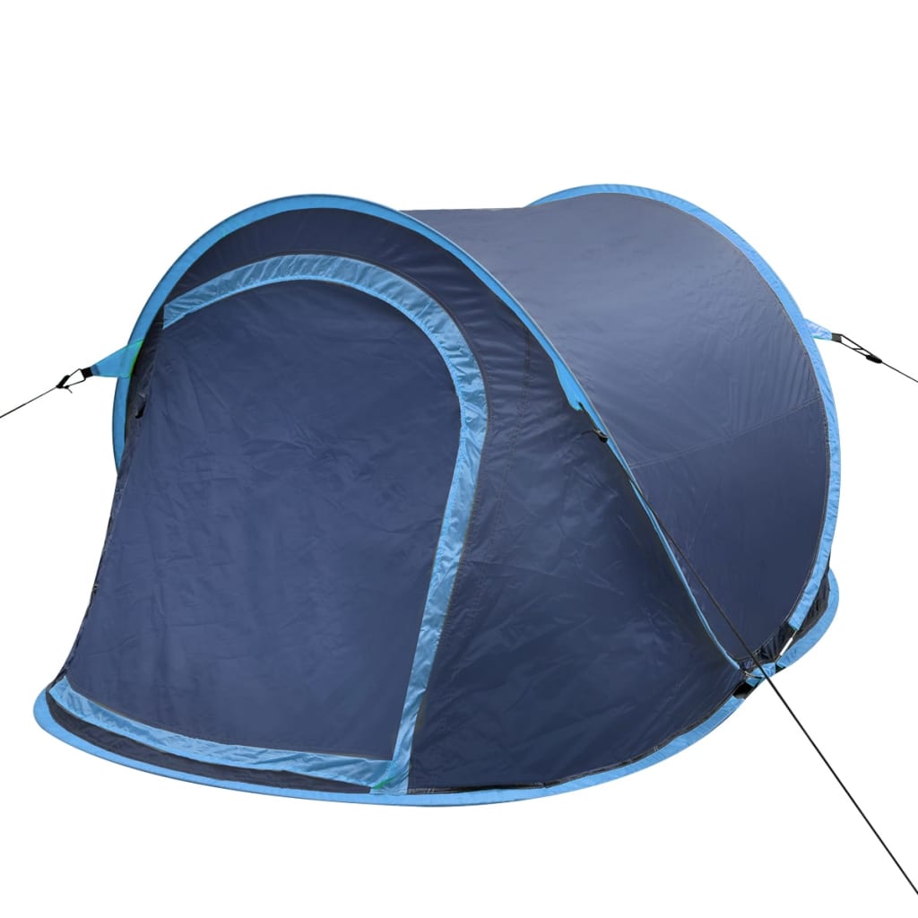 vidaXL Popup-campingtelt 2 personer marineblå/lyseblå