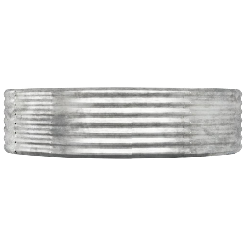 vidaXL Høybed pulverlakkert stål 214x140x36 cm sølv