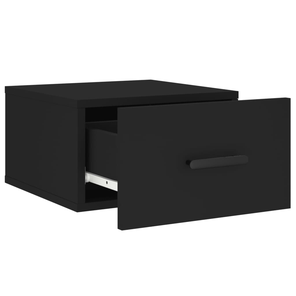 vidaXL Veggmontert nattbord svart 35x35x20 cm