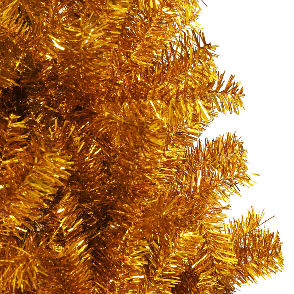 vidaXL Kunstig juletre med stativ gull 180 cm PET