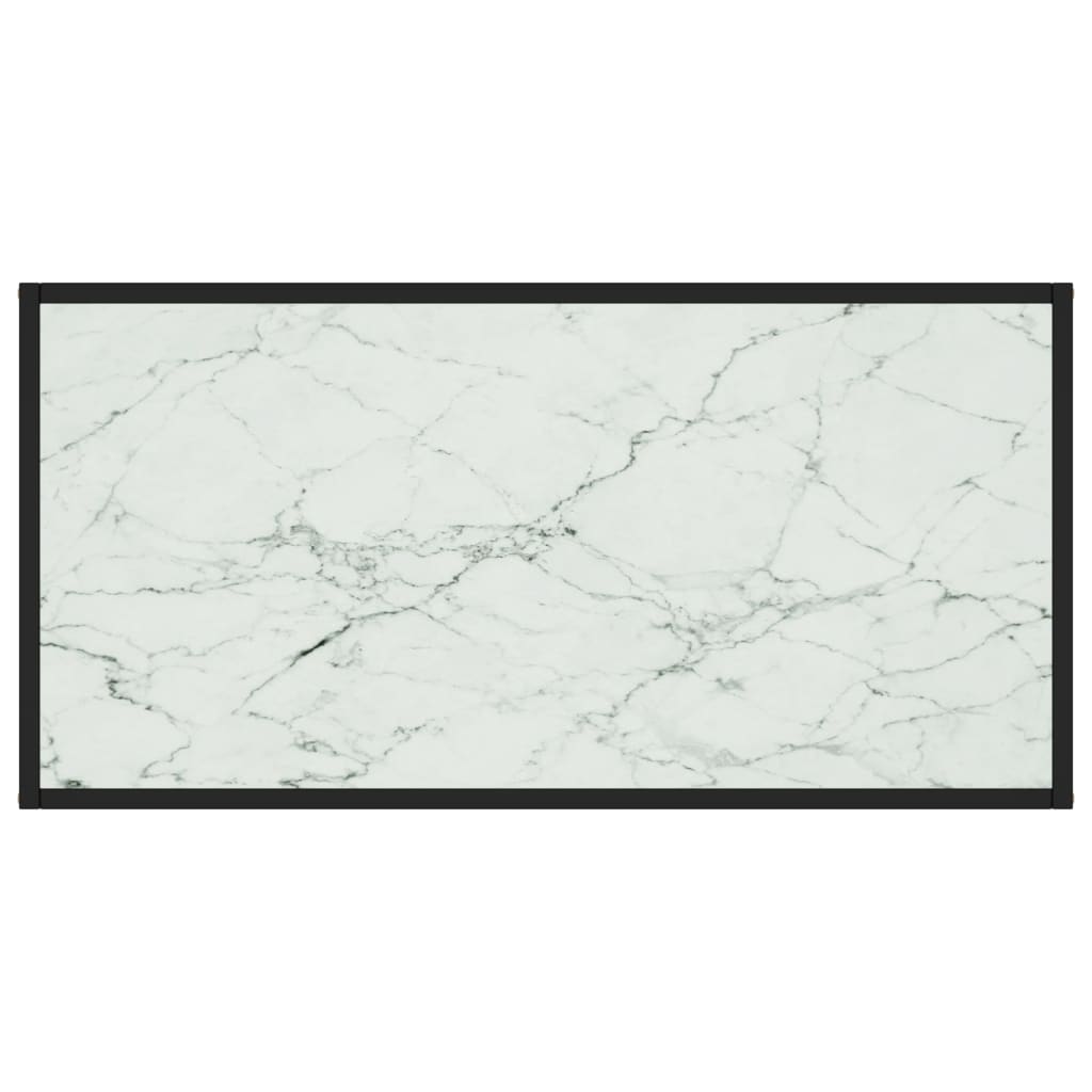 vidaXL Salongbord svart med hvitt marmorglass 100x50x35 cm