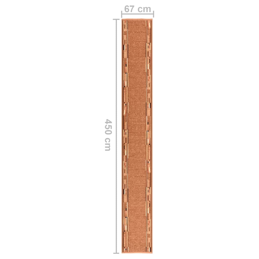 vidaXL Teppeløper 67x450 cm sklisikker brun