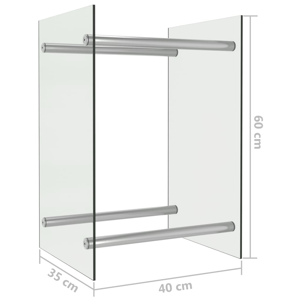 vidaXL Vedstativ gjennomsiktig 40x35x60 cm glass