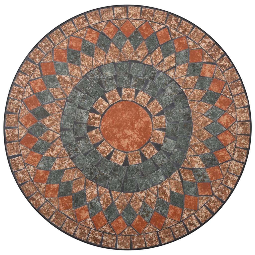 vidaXL Mosaikkbistrosett med keramikkfliser 3 deler oransje/grå