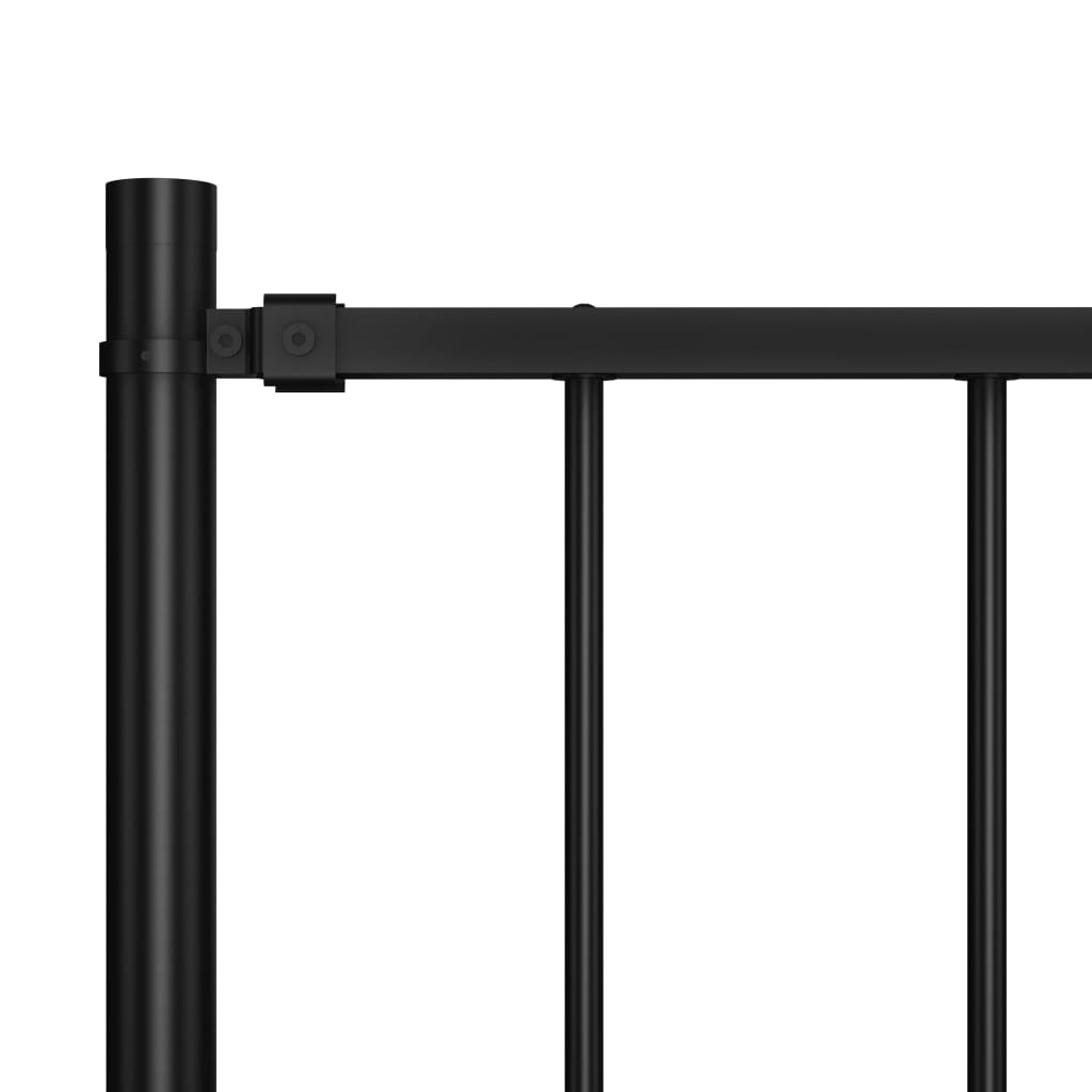 vidaXL Gjerdepanel med stolper pulverlakkert stål 1,7x1 m svart