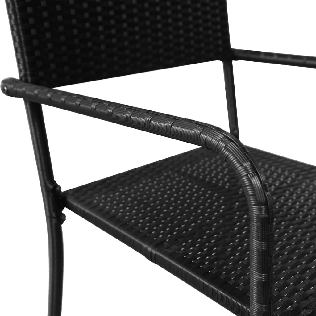 vidaXL Utendørs spisestoler 6 stk polyrotting svart