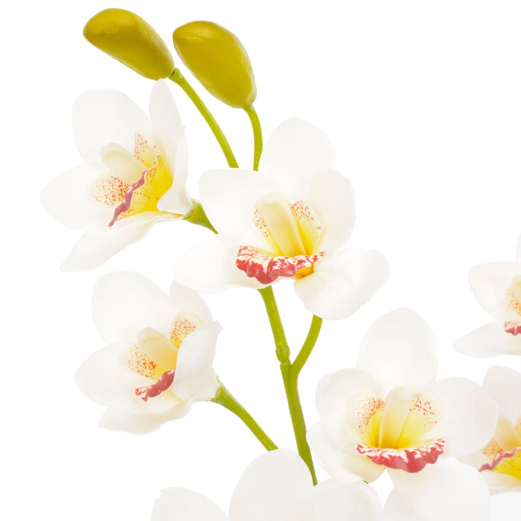 vidaXL Kunstig orkidè med potte hvit 90 cm