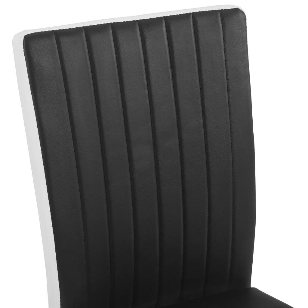 vidaXL Frittbærende spisestoler 4 stk svart kunstig skinn