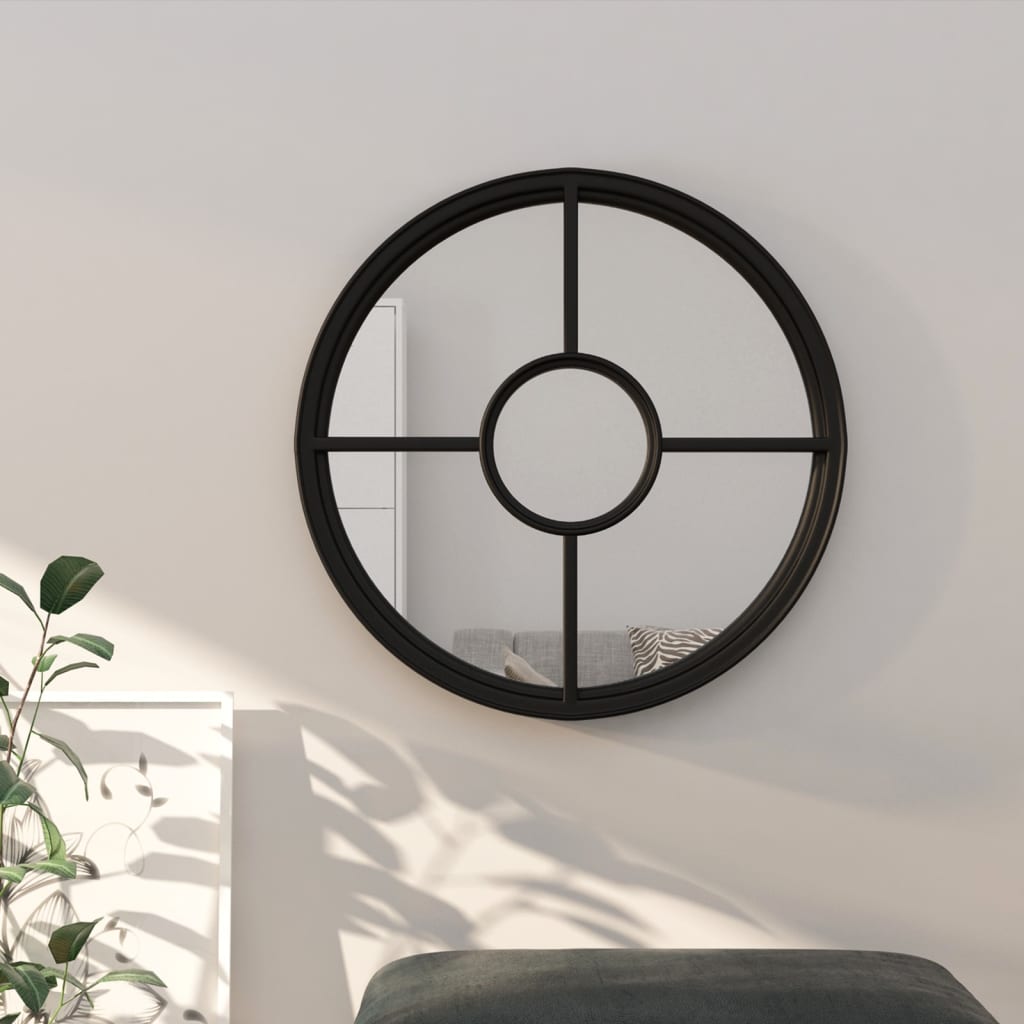 vidaXL Speil svart 40x4 cm for innendørs bruk jern